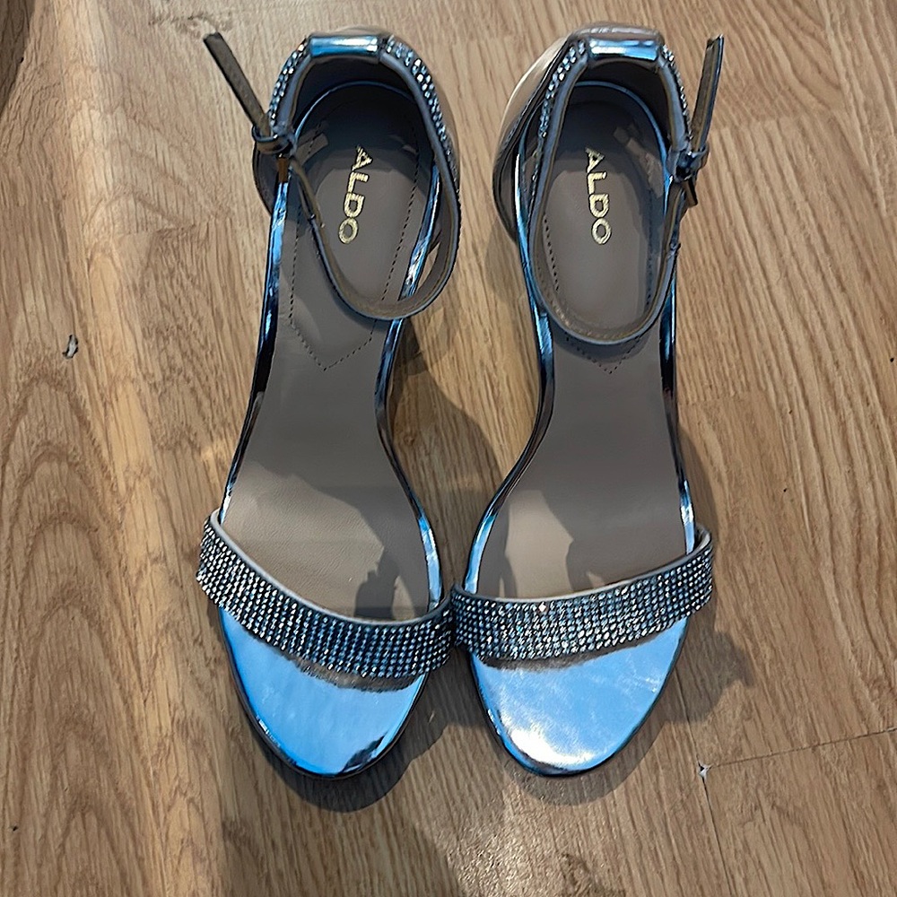 Aldo silver diamond heels